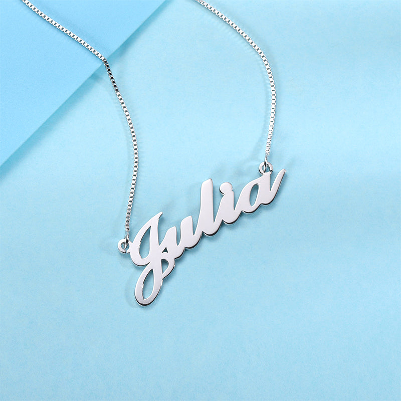 Personalized Classic Name Necklace in Silver Jewelry Treasures