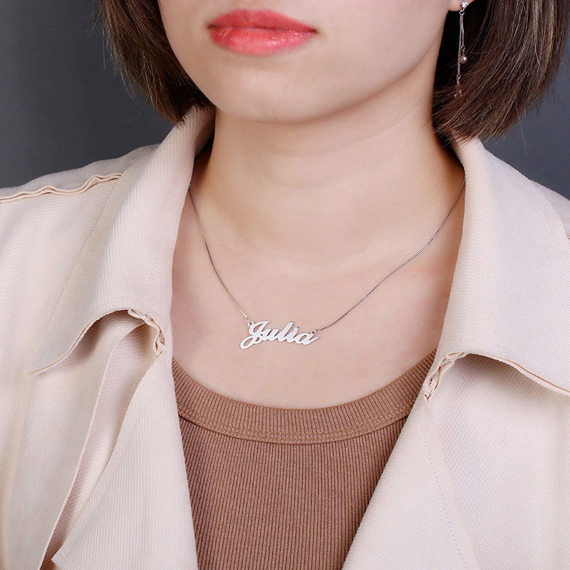 Personalized Classic Name Necklace in Silver Jewelry Treasures