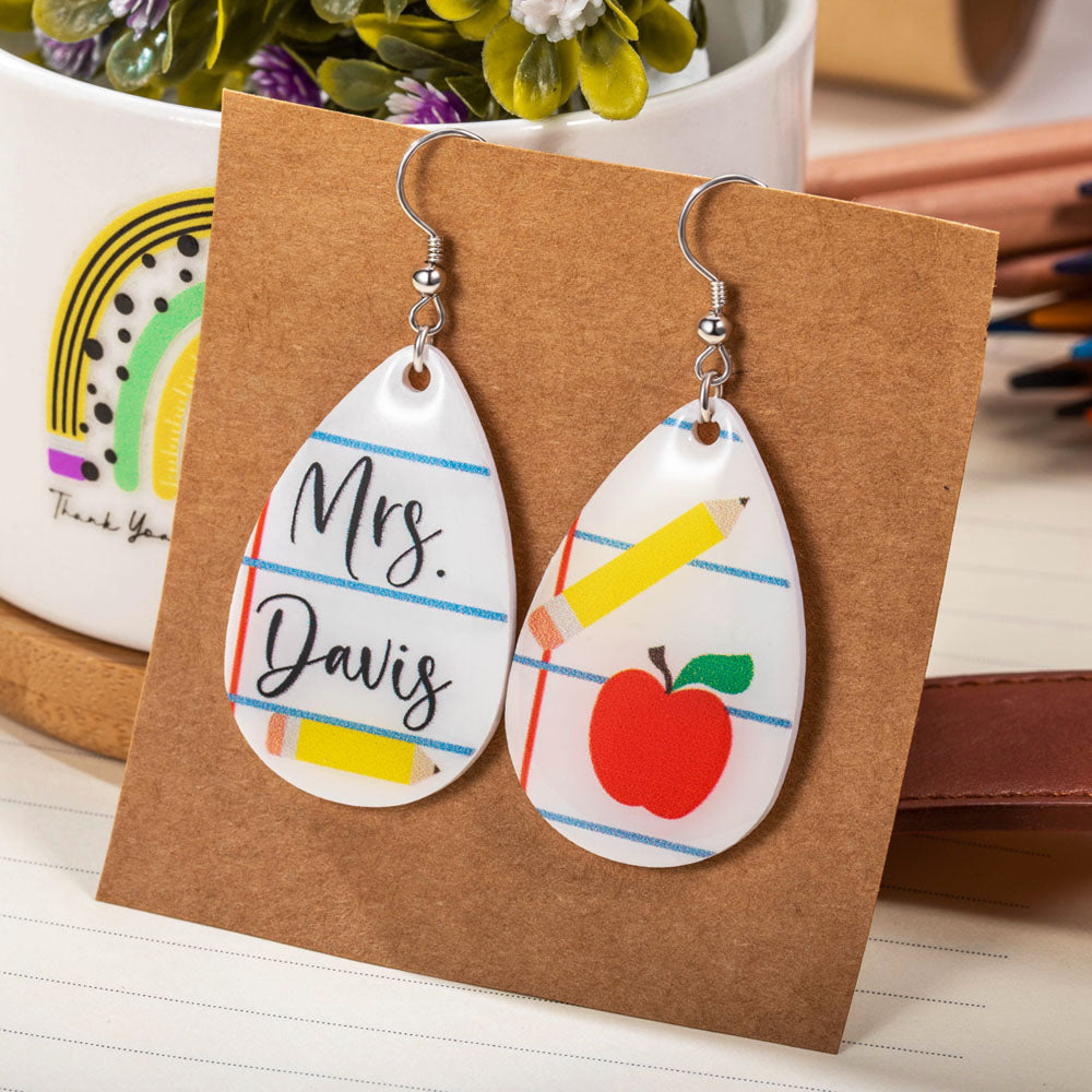 Personalized Teacher Earrings