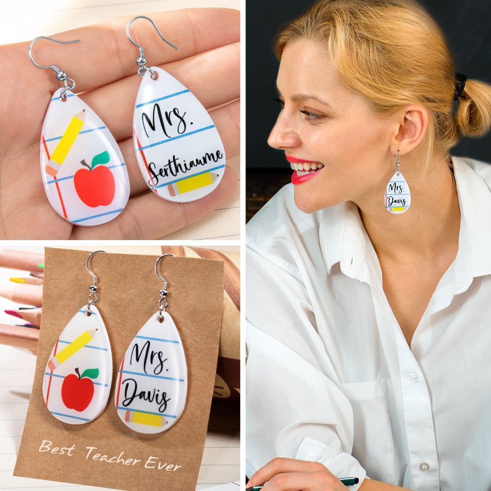 Personalized Teacher Earrings