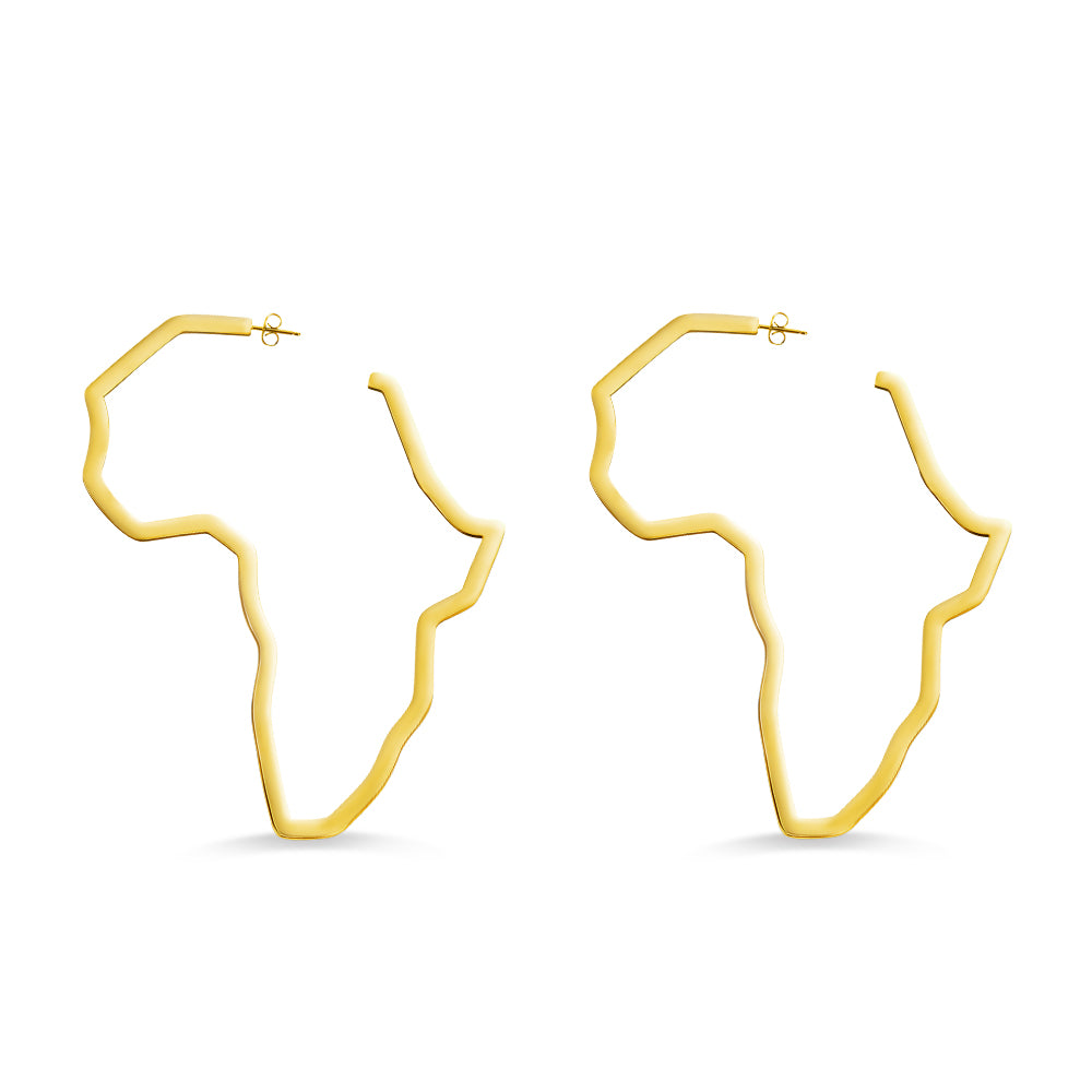 Stylish Africa Map Hoop Earrings