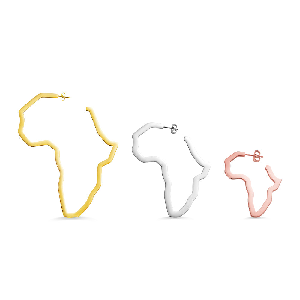 Stylish Africa Map Hoop Earrings