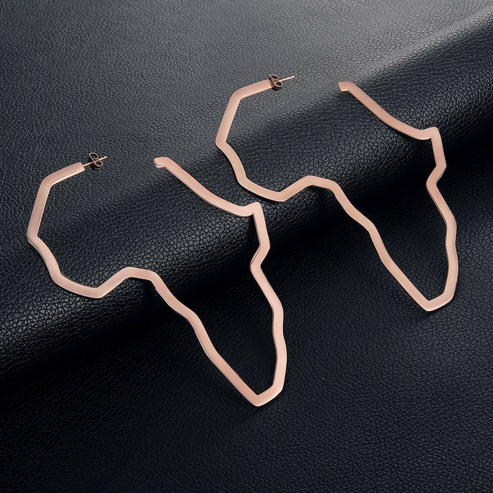 Stylish Africa Map Hoop Earrings