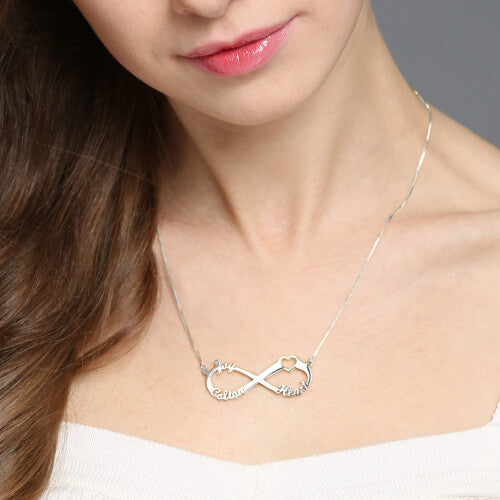 Adorable Heart Infinity 3 Names Necklace Jewelry Treasures