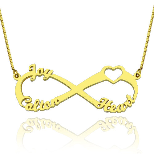 Adorable Heart Infinity 3 Names Necklace Jewelry Treasures