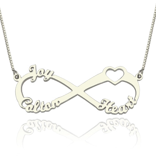 Adorable Heart Infinity 3 Names Necklace Jewelry Treasures