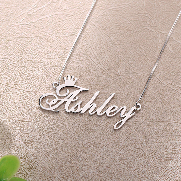 Personalized Name Crown Necklace Sterling Silver Jewelry Treasures