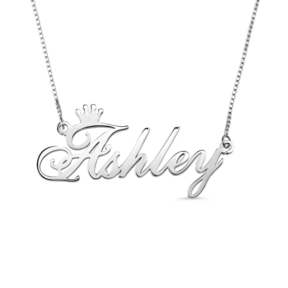 Personalized Name Crown Necklace Sterling Silver Jewelry Treasures