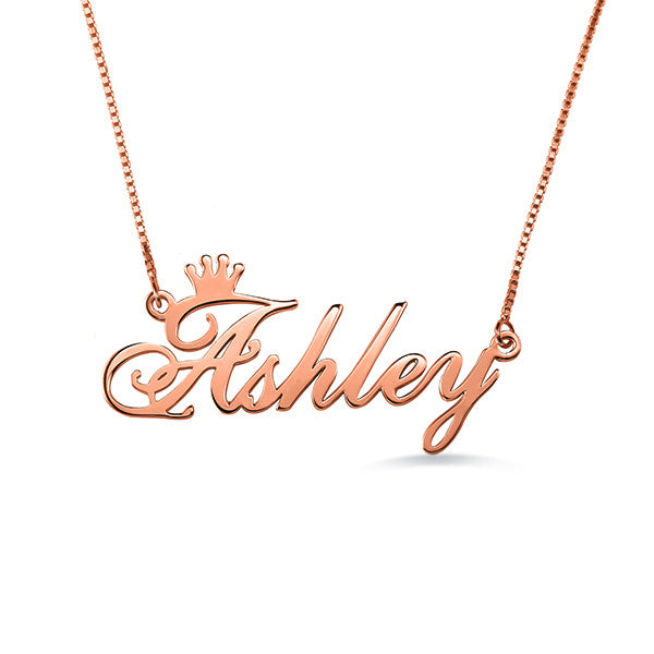 Personalized Name Crown Necklace Sterling Silver Jewelry Treasures