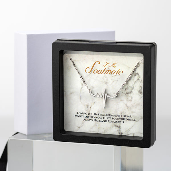 Heartbeat Love Necklace Gift Card & Box Set Anniversary Gift for Wife