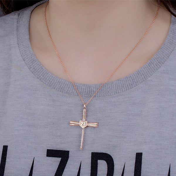 Engraved Baseball Cross Necklace Jewelry Treasures