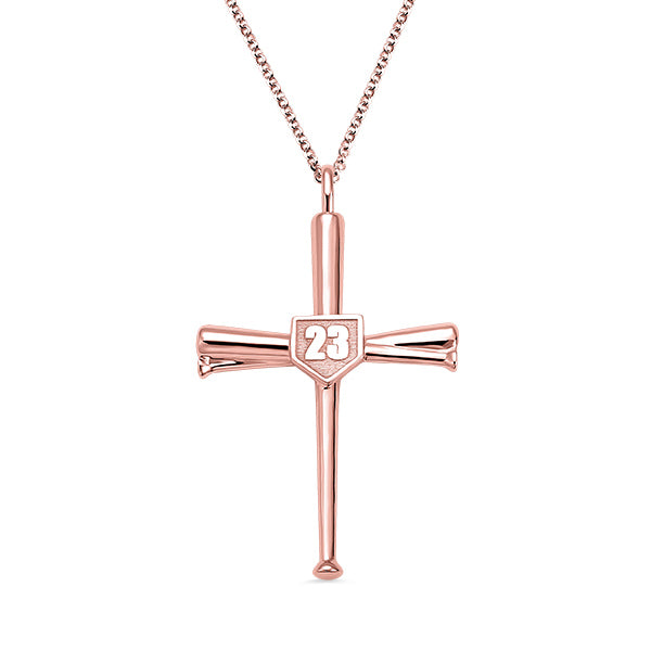 Engraved Baseball Cross Necklace Jewelry Treasures