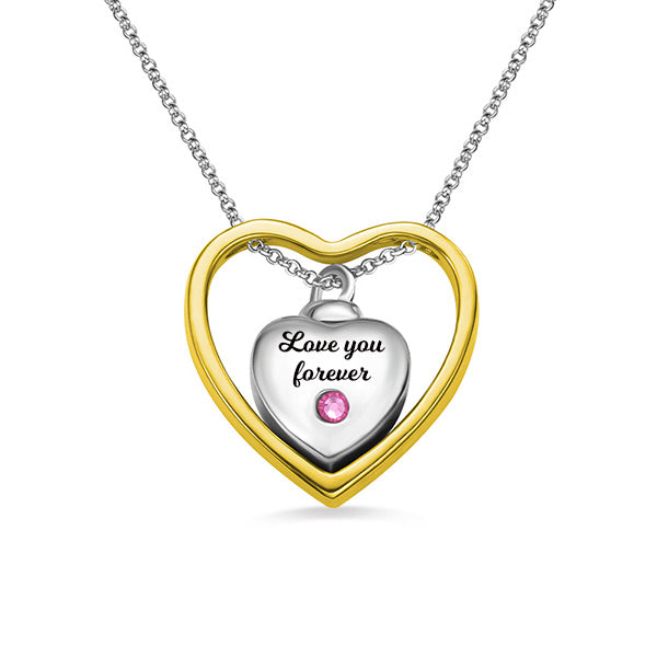 Personalized Double Heart Urn Necklace Jewelry Treasures