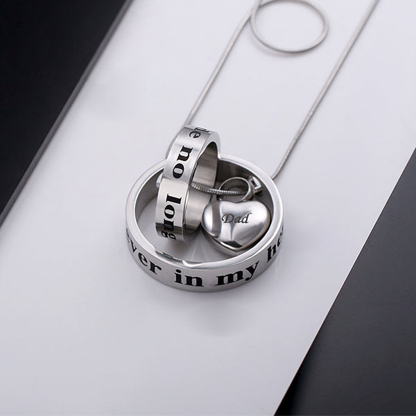 Forever in My Heart Stainless Steel Cremation Urn Necklace for Ashes Jewelry Treasures