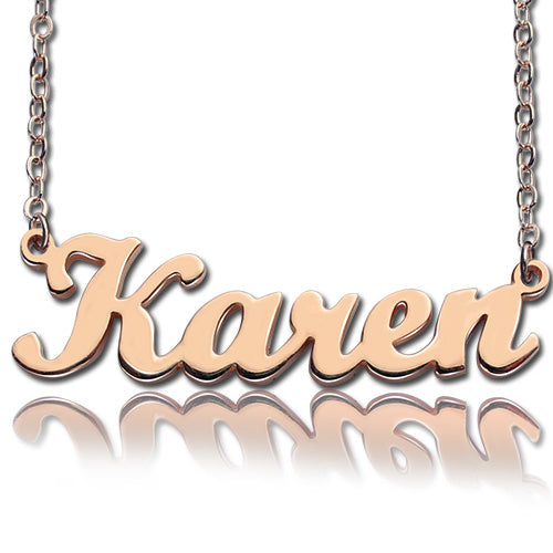 Custom Script Name Necklace Rose Gold Jewelry Treasures