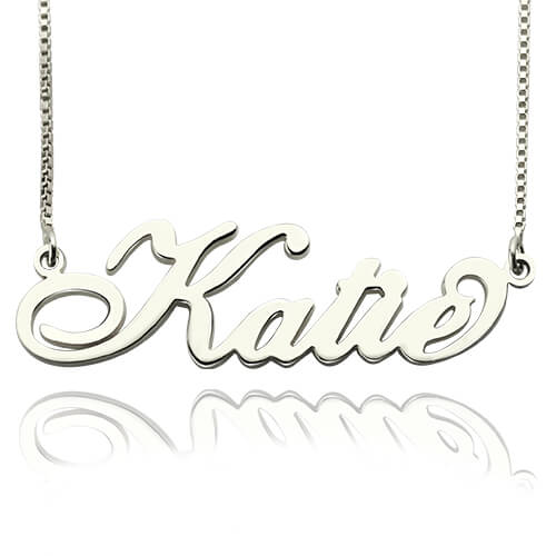 Personalized Carrie Nameplate Necklace Stering Silver Jewelry Treasures