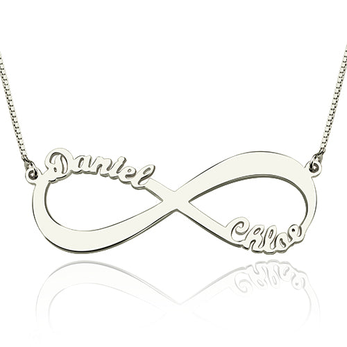 Personalized Infinity Symbol Necklace Double Name Jewelry Treasures