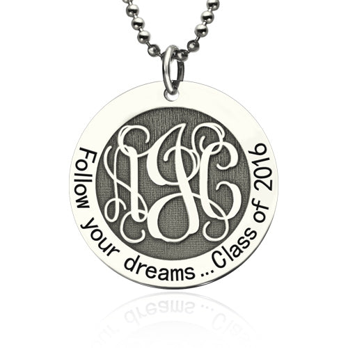 Personalized Class Graduation Monogram Necklace Jewelry Treasures