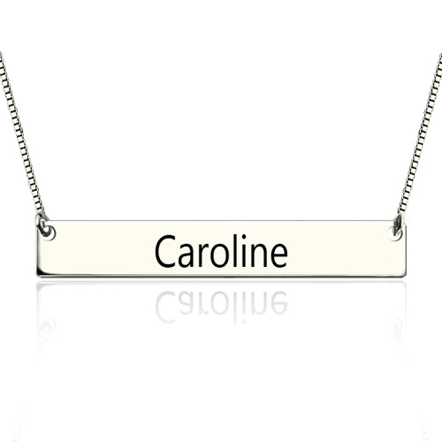 Sterling Silver Engraved Graduation Bar Necklace Jewelry Treasures