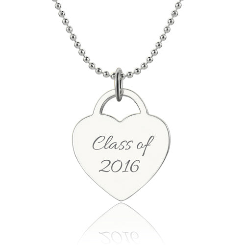 Engraved Heart Class Of… Necklace In Sterling Silver Jewelry Treasures