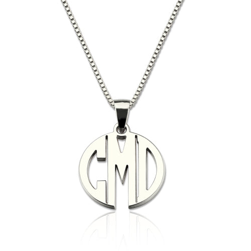 Custom XS Block Monogram Necklace In Sterling Silver Jewelry Treasures