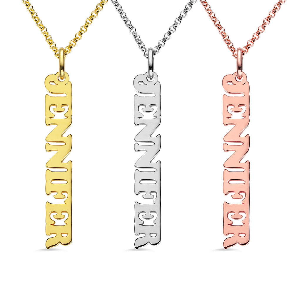 Personalized Vertical Name Necklace Jewelry Treasures