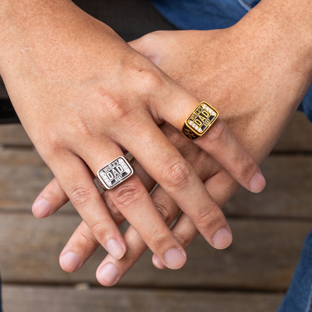 Personalized 1-8 Names and Birthstones Flip Ring for Father