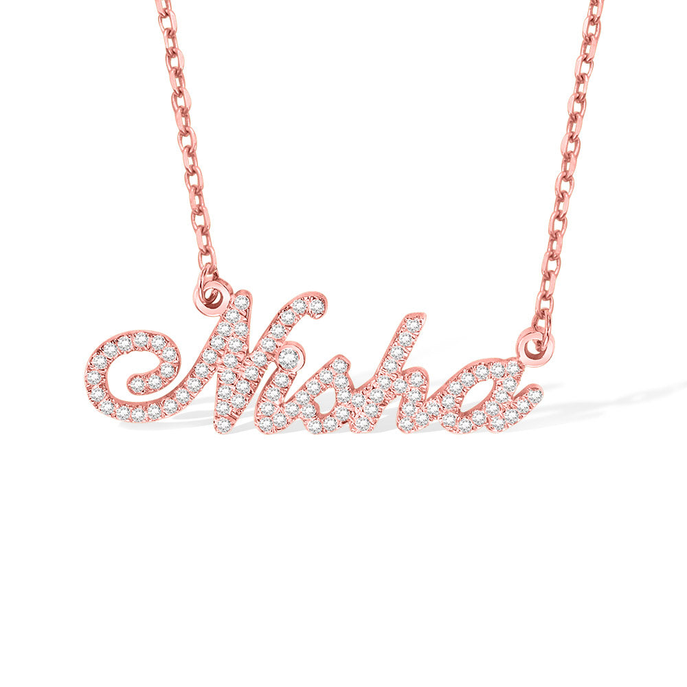 Rose Gold Full Birthstone Carrie Name Necklace Jewelry Treasures