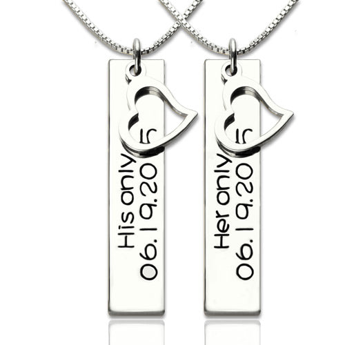 Personalized Couple Bar Necklace Jewelry Treasures