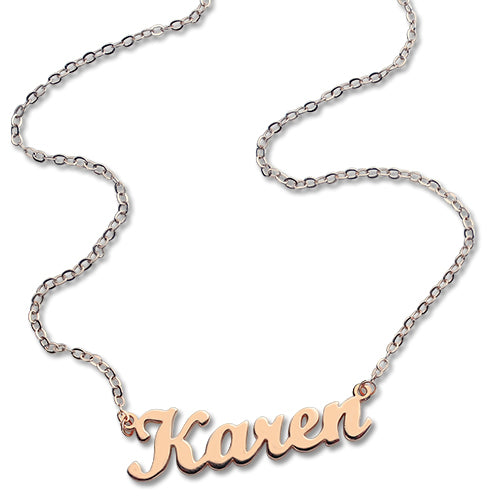 Custom Script Name Necklace Rose Gold Jewelry Treasures