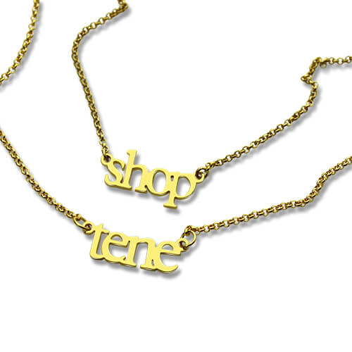 Double Layer Mini Name Necklace 18K Gold Plated Jewelry Treasures