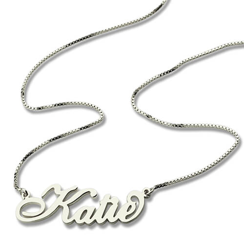 Personalized Carrie Nameplate Necklace Stering Silver Jewelry Treasures