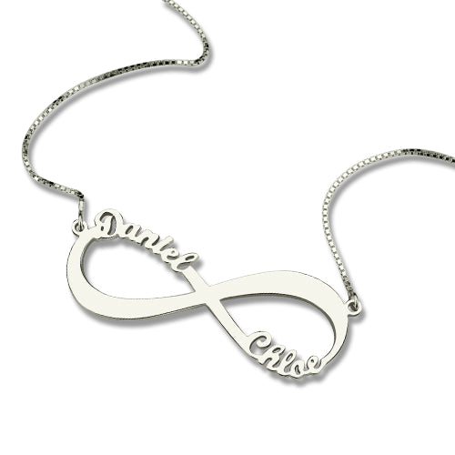 Personalized Infinity Symbol Necklace Double Name Jewelry Treasures