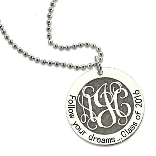 Personalized Class Graduation Monogram Necklace Jewelry Treasures