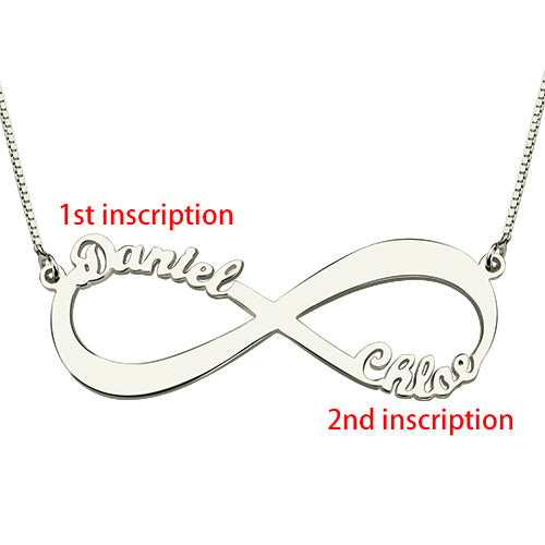 Personalized Infinity Symbol Necklace Double Name Jewelry Treasures