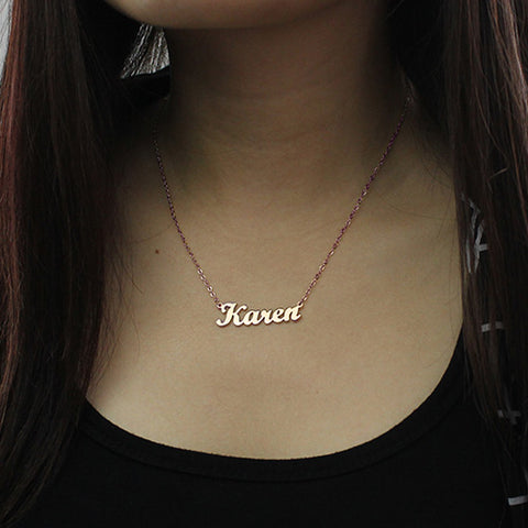 Custom Script Name Necklace Rose Gold Jewelry Treasures