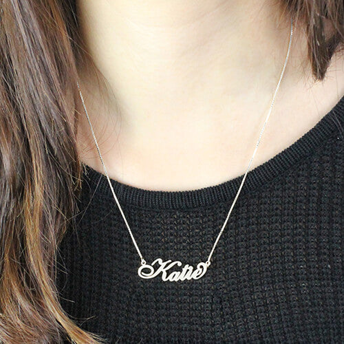 Personalized Carrie Nameplate Necklace Stering Silver Jewelry Treasures