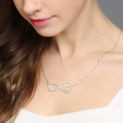 Personalized Infinity Symbol Necklace Double Name Jewelry Treasures