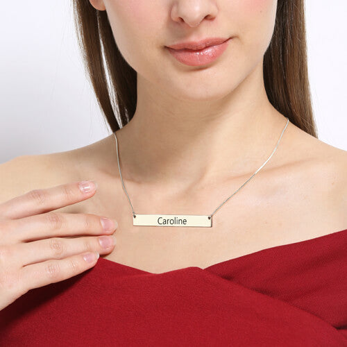 Sterling Silver Engraved Graduation Bar Necklace Jewelry Treasures