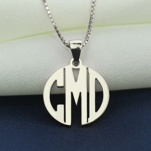 Custom XS Block Monogram Necklace In Sterling Silver Jewelry Treasures