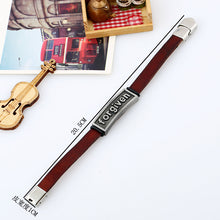 Retro Punk Forgiven Letter Bracelets Pu Leather Alloy Men's Bracelets