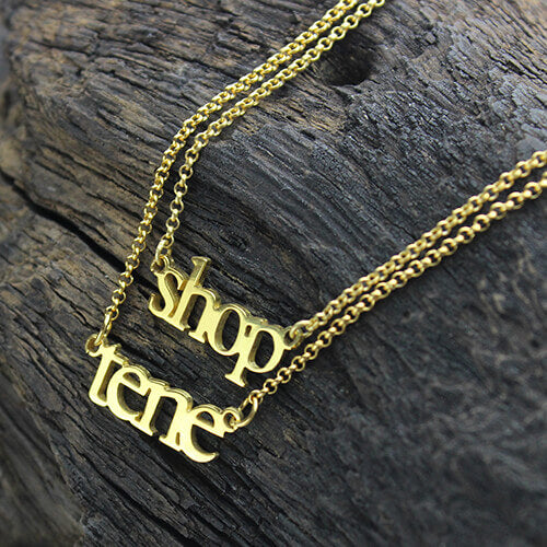 Double Layer Mini Name Necklace 18K Gold Plated Jewelry Treasures