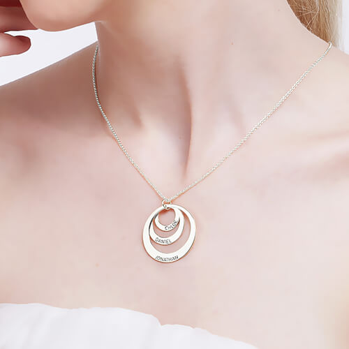 Engraved Sterling Silver Three Disc Necklace for Mothers Jewelry Treasures