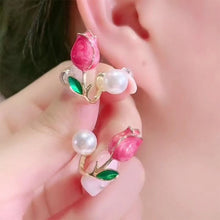 1 pair sweet flower plating imitation pearl alloy ear studs