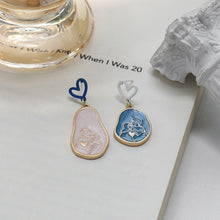 fashion heart shape alloy asymmetrical enamel stoving varnish drop earrings