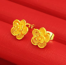 simple style flower alloy plating women's ear studs