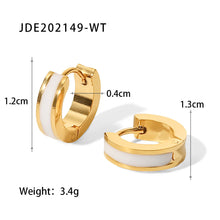 Fashion Round Enamel Gold Plated 304 Stainless Steel Earrings