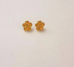 simple style flower alloy plating women's ear studs