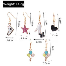 1 set fashion heart shape flower alloy enamel women's drop earrings