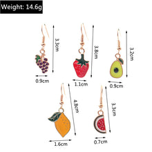 1 set fashion heart shape flower alloy enamel women's drop earrings